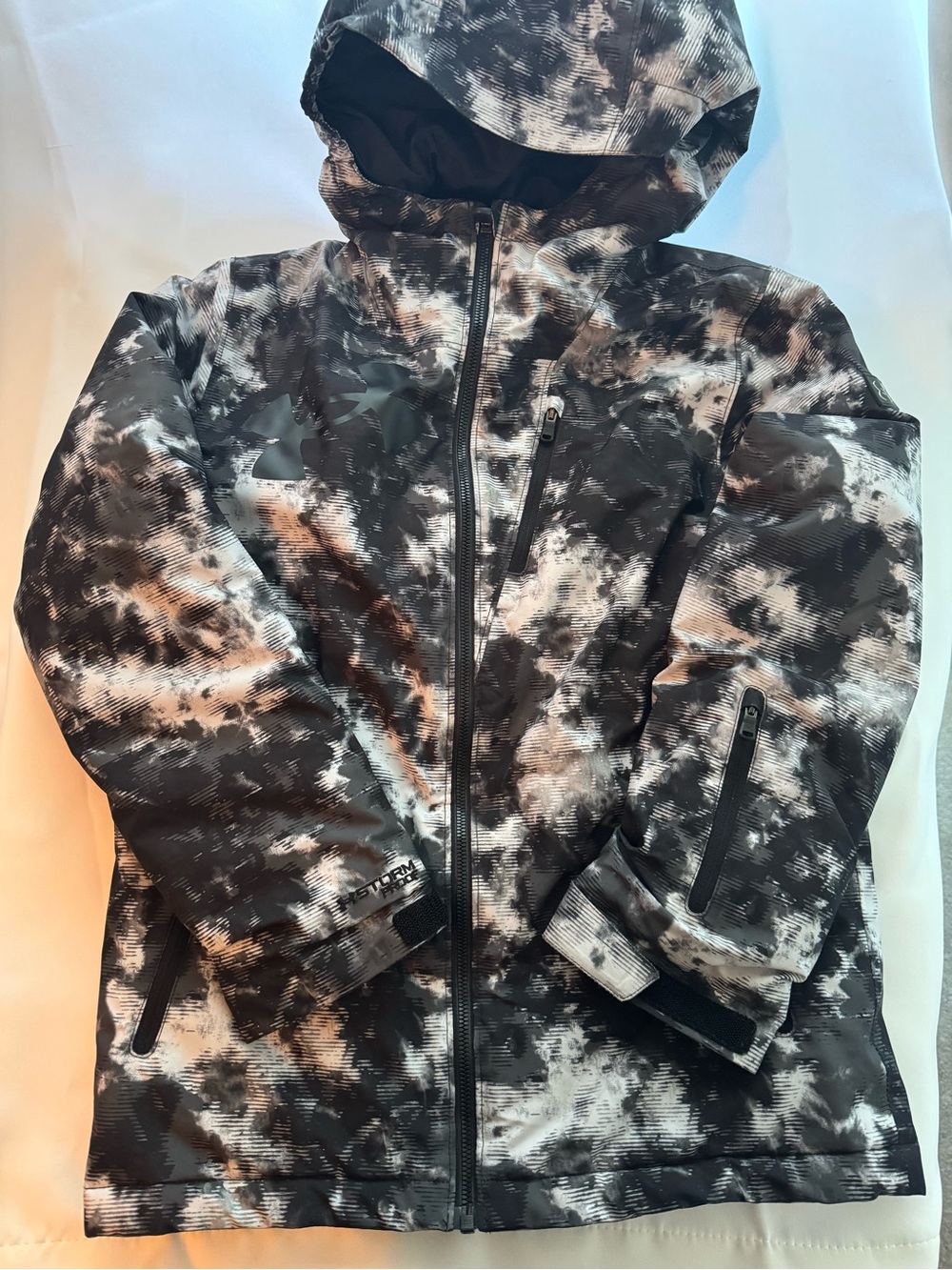 Under Armour Kids Hooded Winter/Ski Jacket - Black & White Tie-Dye